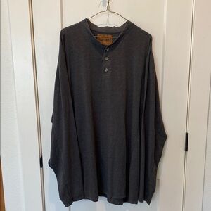 Venado Men’s‎ Long Sleeve Casual Shirt.  3 Button Closure.  Charcoal Gray.  XLT
